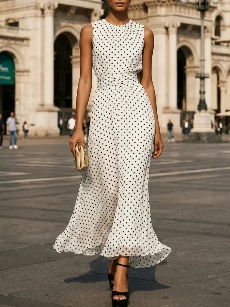 Polka Dot Wide-Leg Jumpsuit