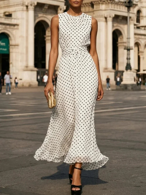 Polka Dot Wide-Leg Jumpsuit