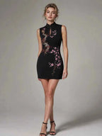 Dragon Motif Cheongsam Mini Dress