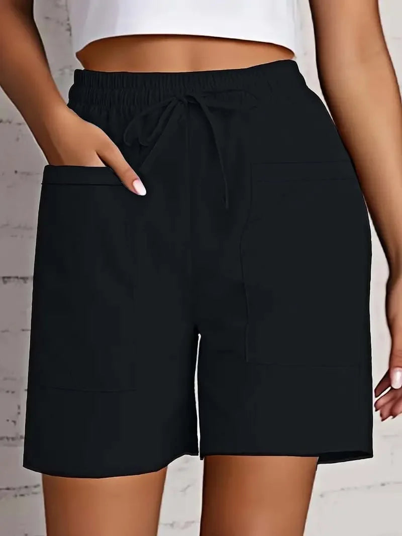 Olive Drawstring Cargo Shorts