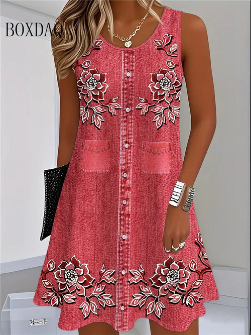 Floral A-Line Mini Dress