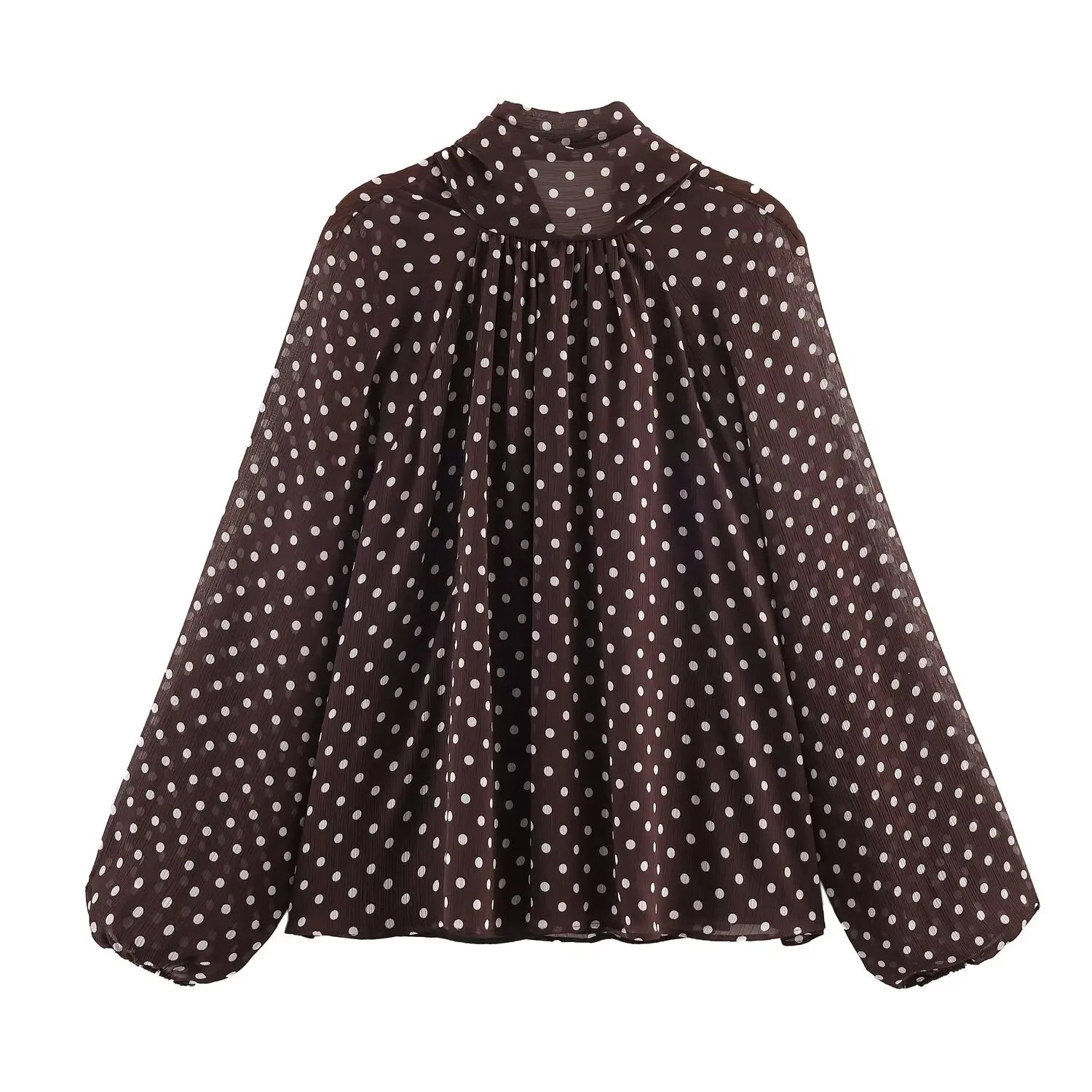 Polka Dot Puff Sleeve Blouse