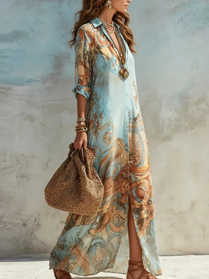Paisley Print Shirt Dress