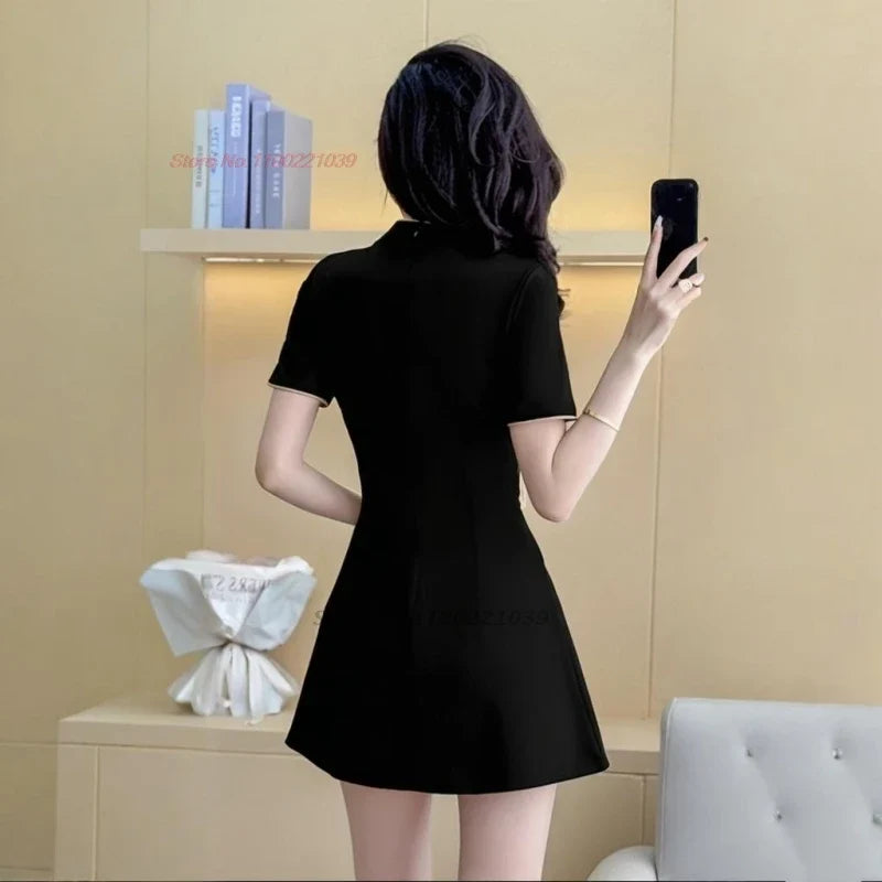 Black Gold Qipao Dress Set
