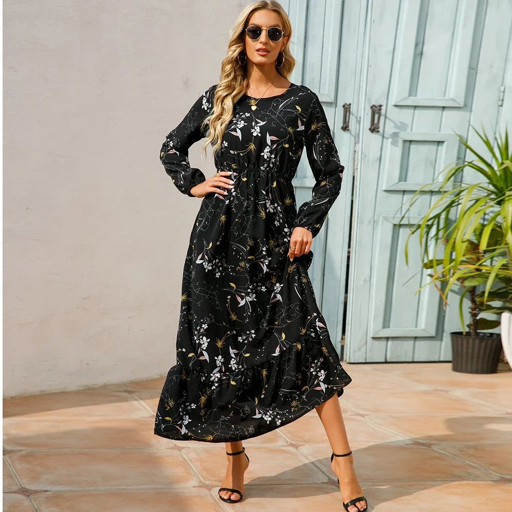 Floral Tiered Midi Dress
