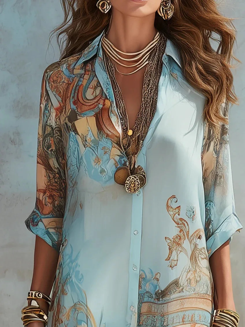 Paisley Print Shirt Dress