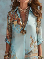 Paisley Print Shirt Dress