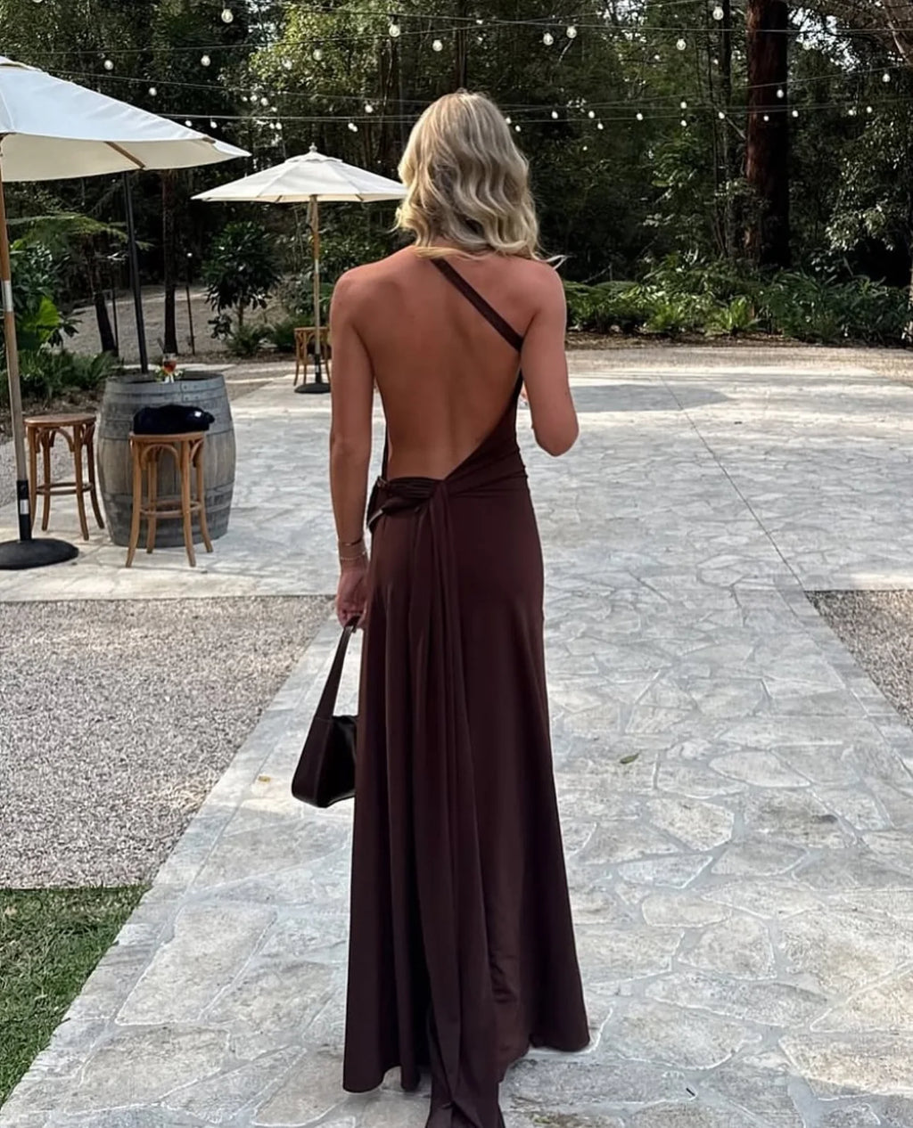 One-Shoulder Ruched Maxi Dress