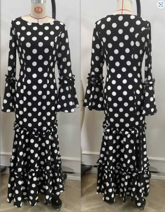 Polka Dot Mermaid Evening Dress