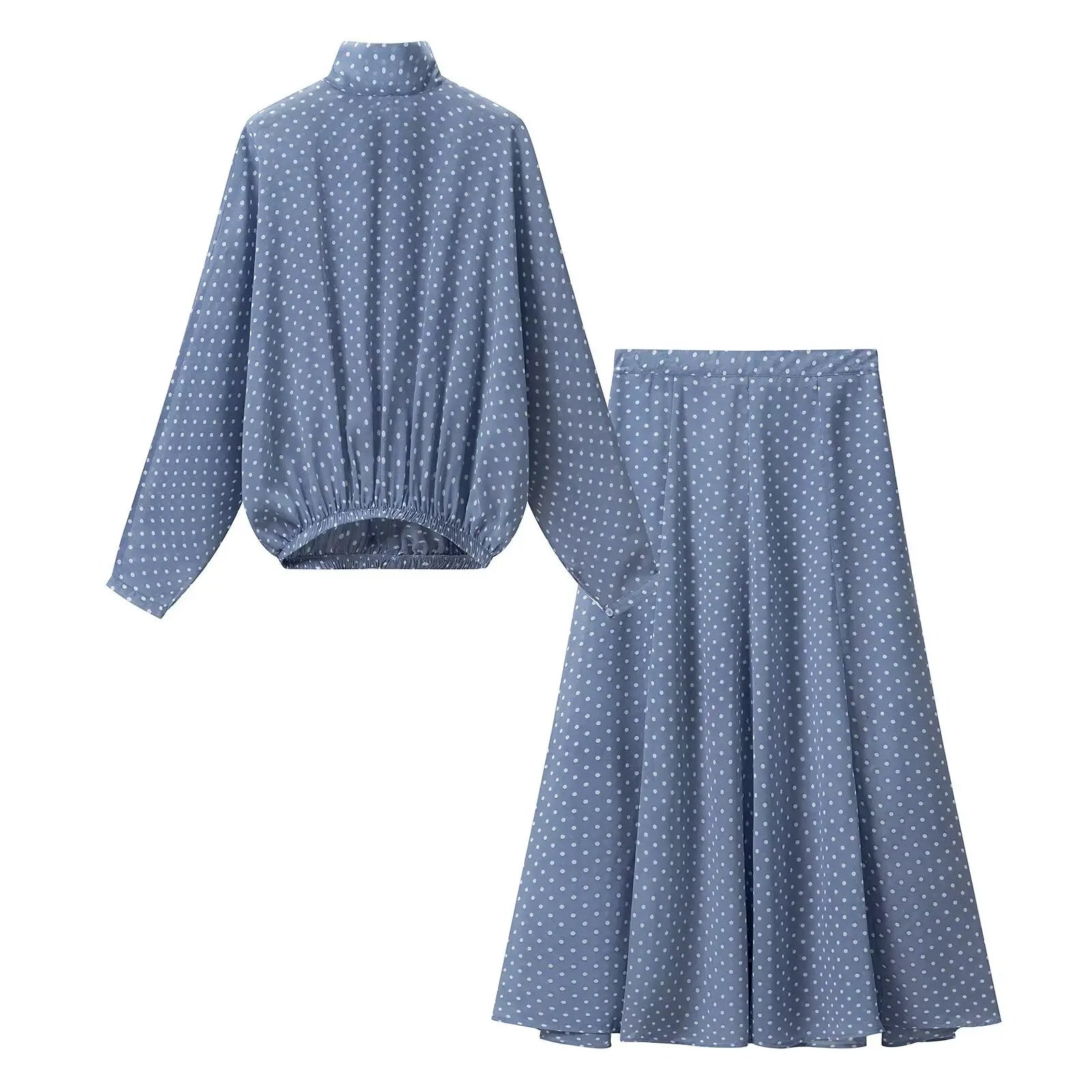 Polka-Dot Chiffon Skirt Set