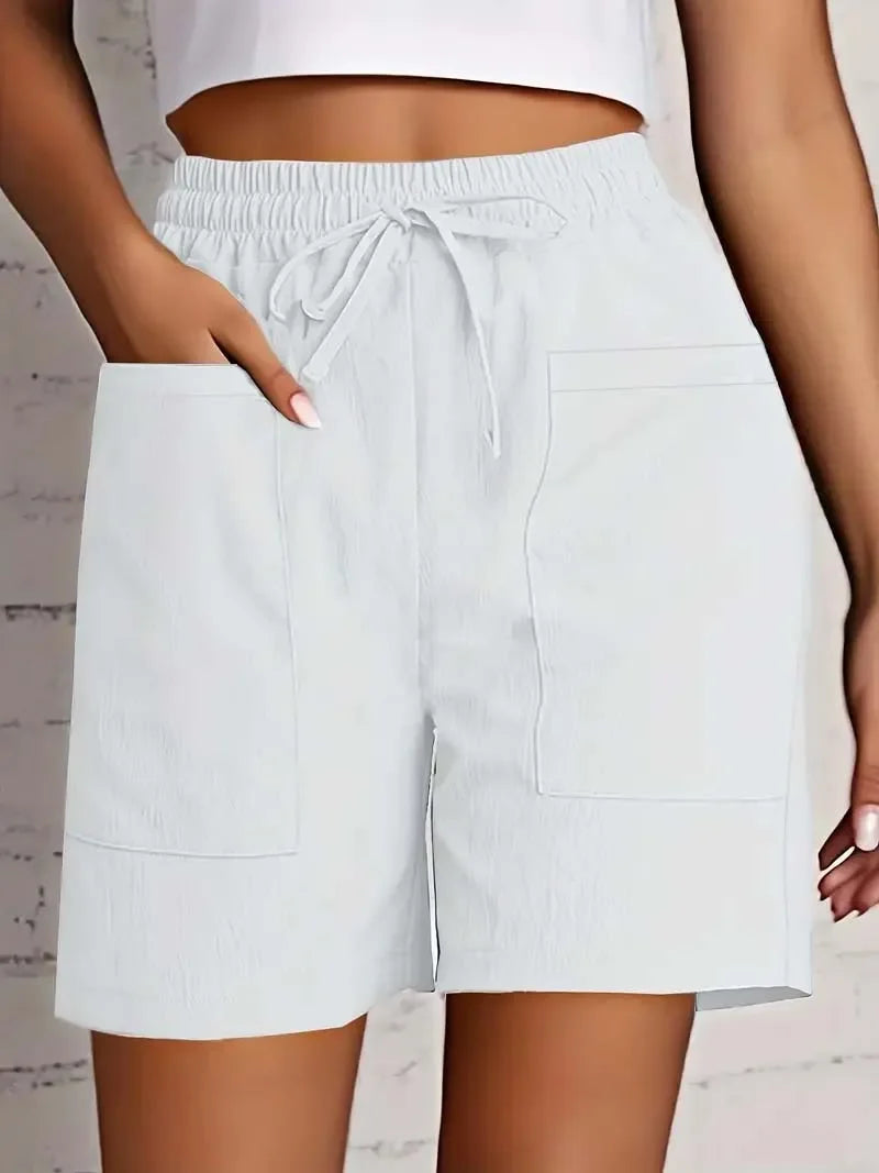 Olive Drawstring Cargo Shorts