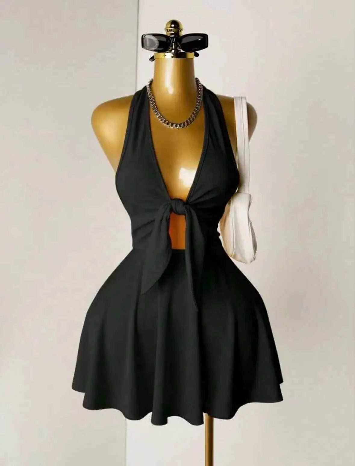 Halter Cut-Out Mini Dress