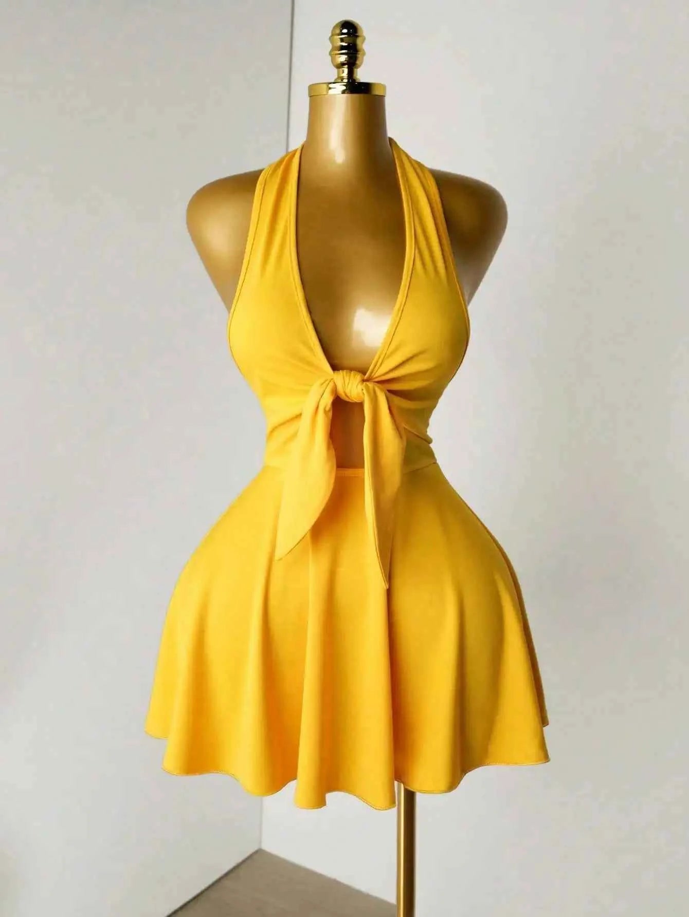 Halter Cut-Out Mini Dress