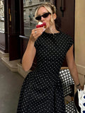 Polka Dot Fit-And-Flare Maxi Dress