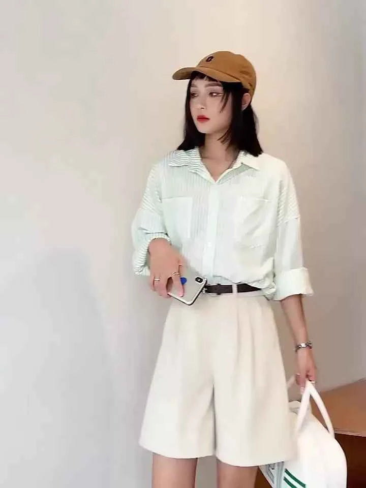 High-Rise Tailored Shorts