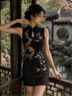 Dragon Motif Cheongsam Mini Dress
