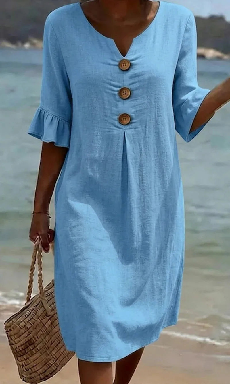 Relaxed Knee-Length Shift Dress