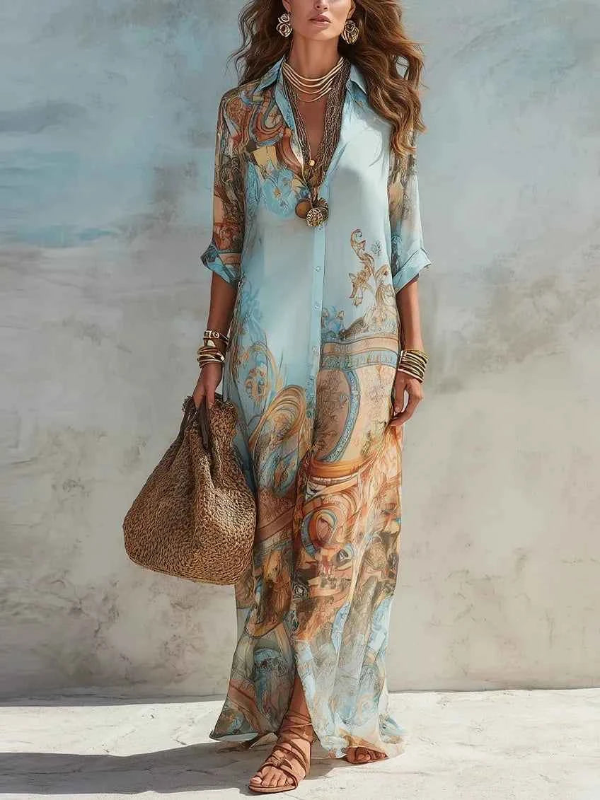 Paisley Print Shirt Dress