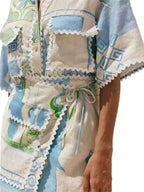 Printed Scalloped Shorts Set