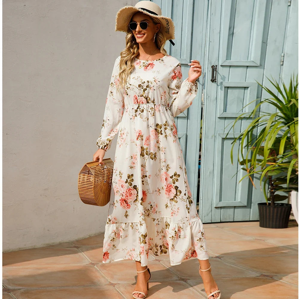 Floral Tiered Midi Dress