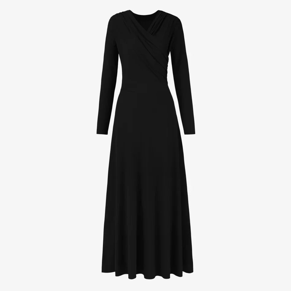 Draped Wrap Maxi Dress