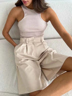 High Waisted Tailored Shorts