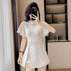 Floral Lace Dress Shorts Set
