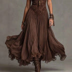 Floral Lace A-Line Maxi Dress