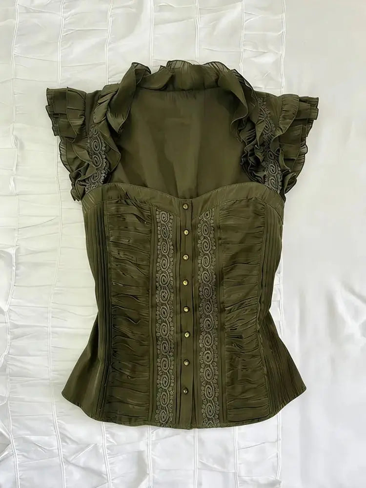 Ruffled Peplum Corset Top