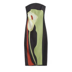 Strapless Floral Evening Maxi Dress