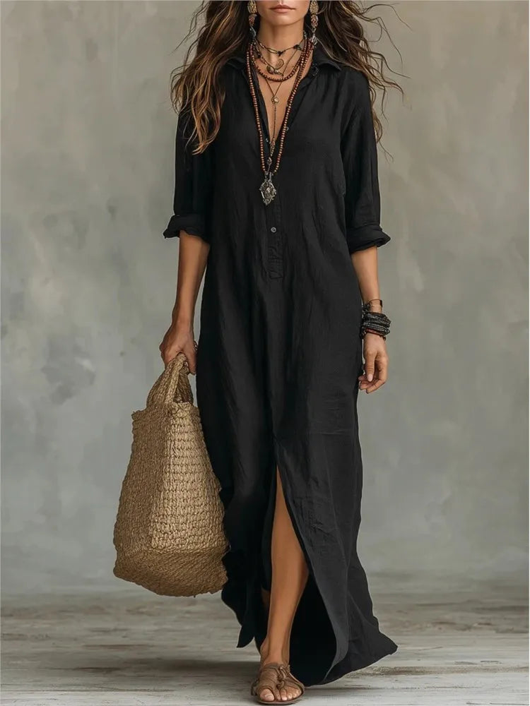 Relaxed Maxi Shirt Dress