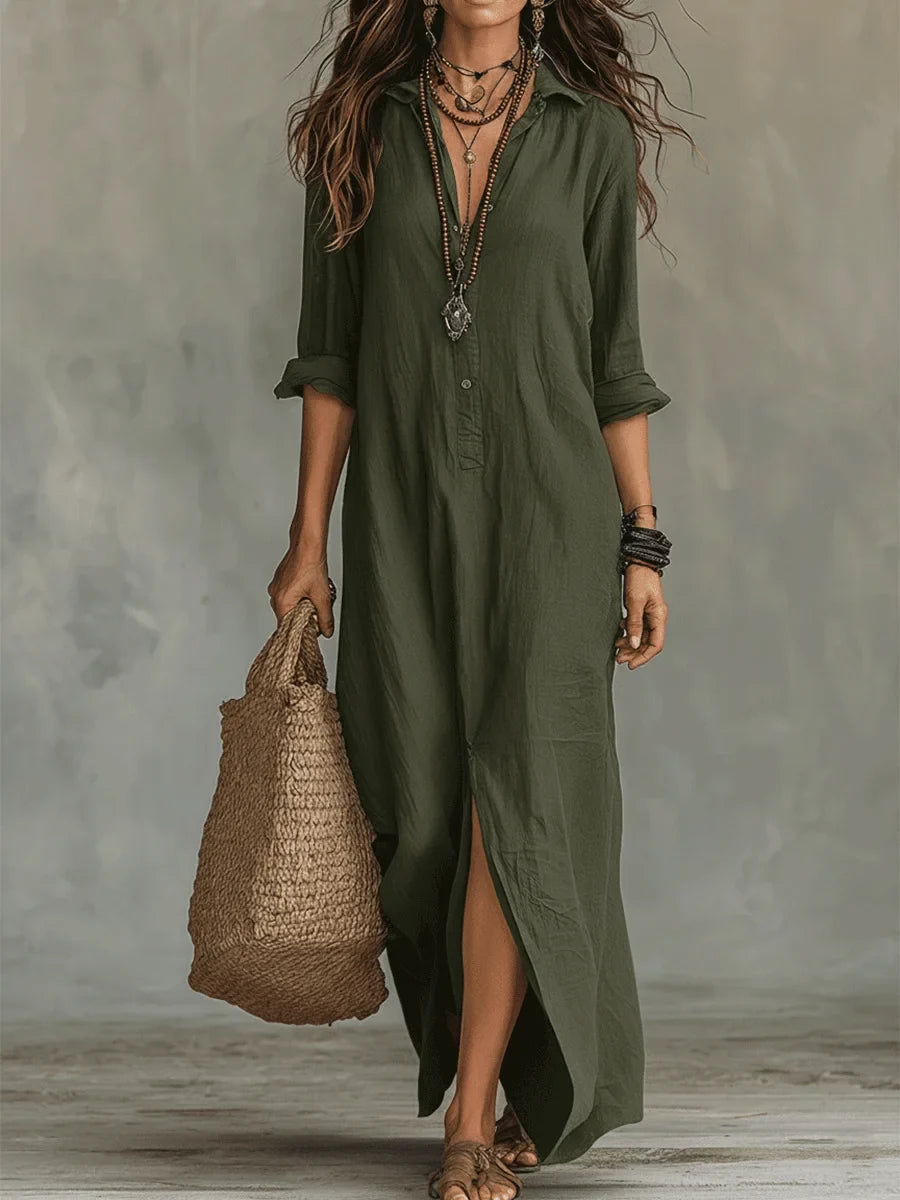 Relaxed Maxi Shirt Dress