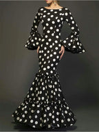 Polka Dot Mermaid Evening Dress