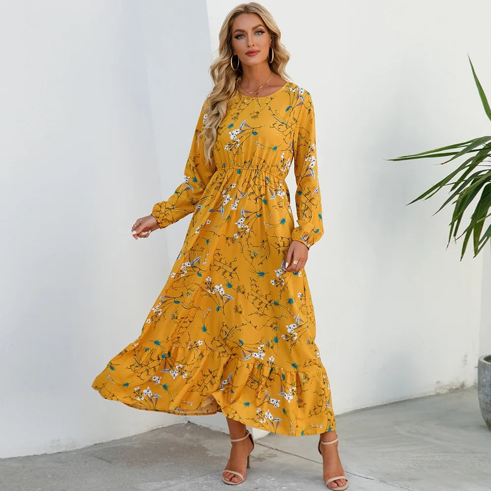 Floral Tiered Midi Dress