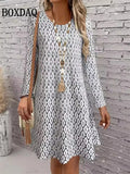 Printed A-Line Mini Dress