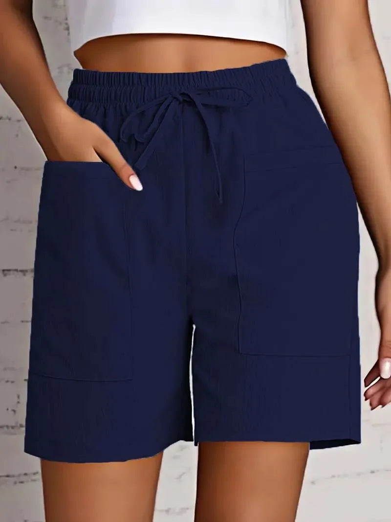 Olive Drawstring Cargo Shorts