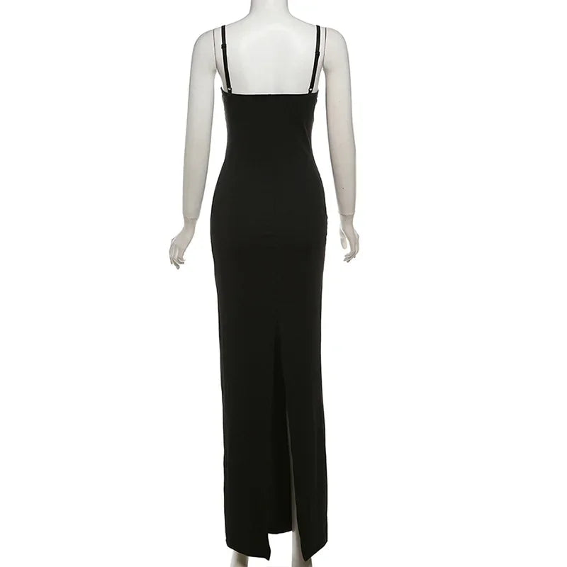 Lace Backless Evening Maxi Dress