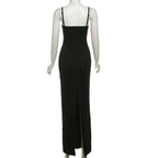 Lace Backless Evening Maxi Dress