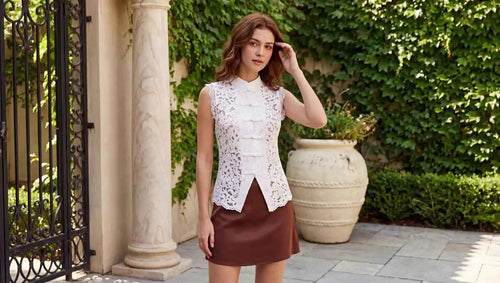 Fitted Lace Frog Closure Top