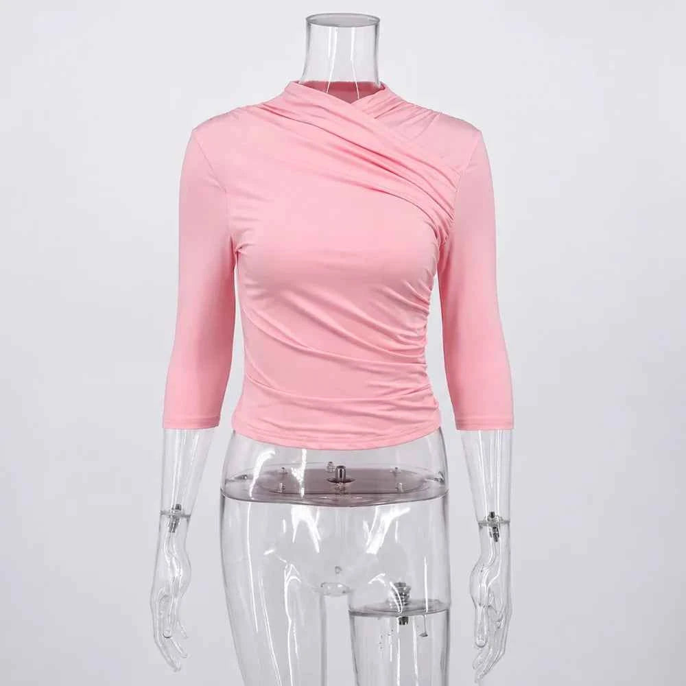 Ruched Cross-Over Crop Top