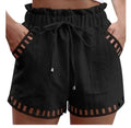 Openwork Trim Knit Shorts