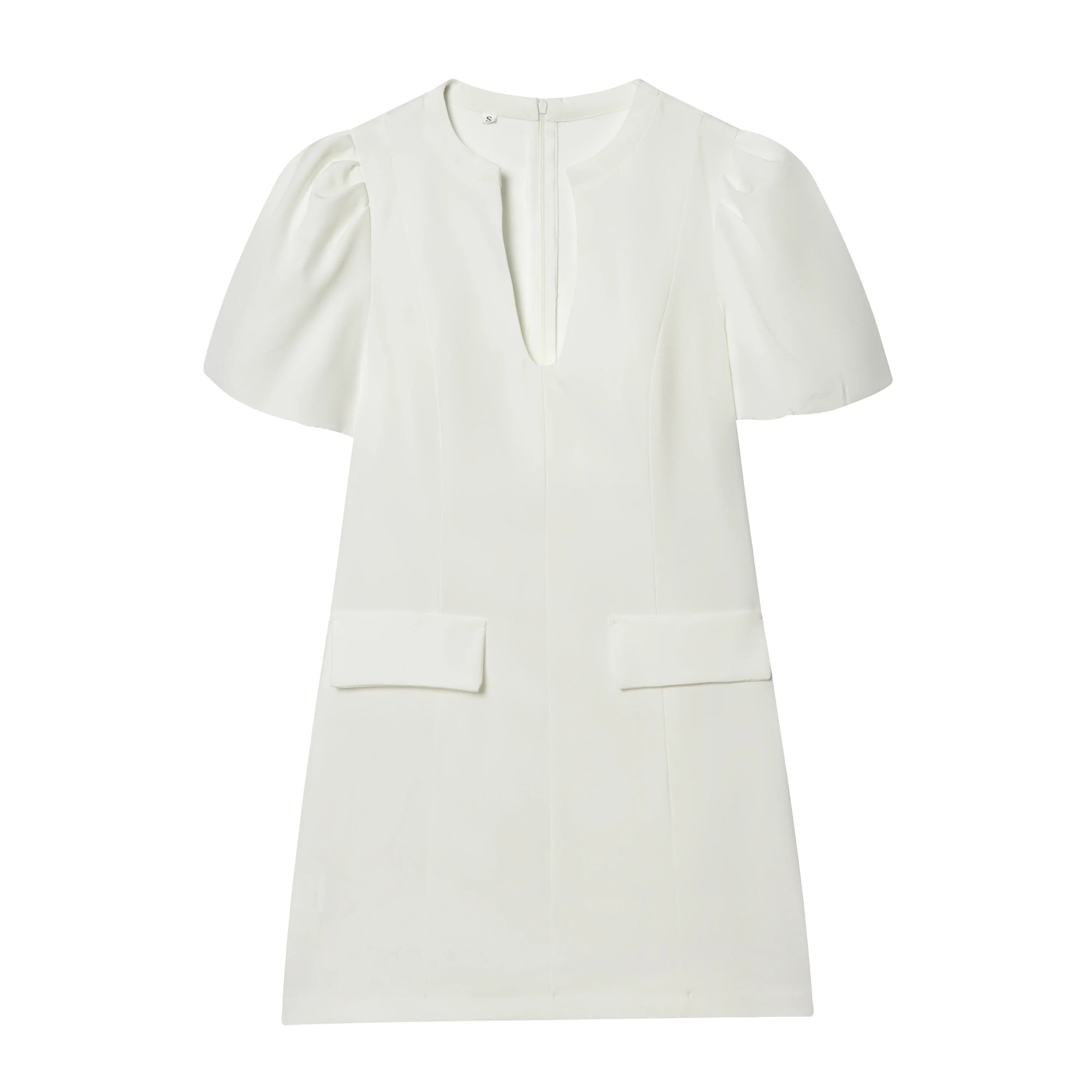 Structured Puff Sleeve Mini Dress