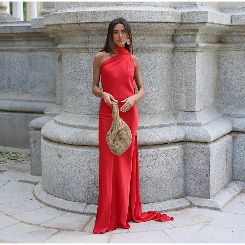 Backless Halter Evening Gown
