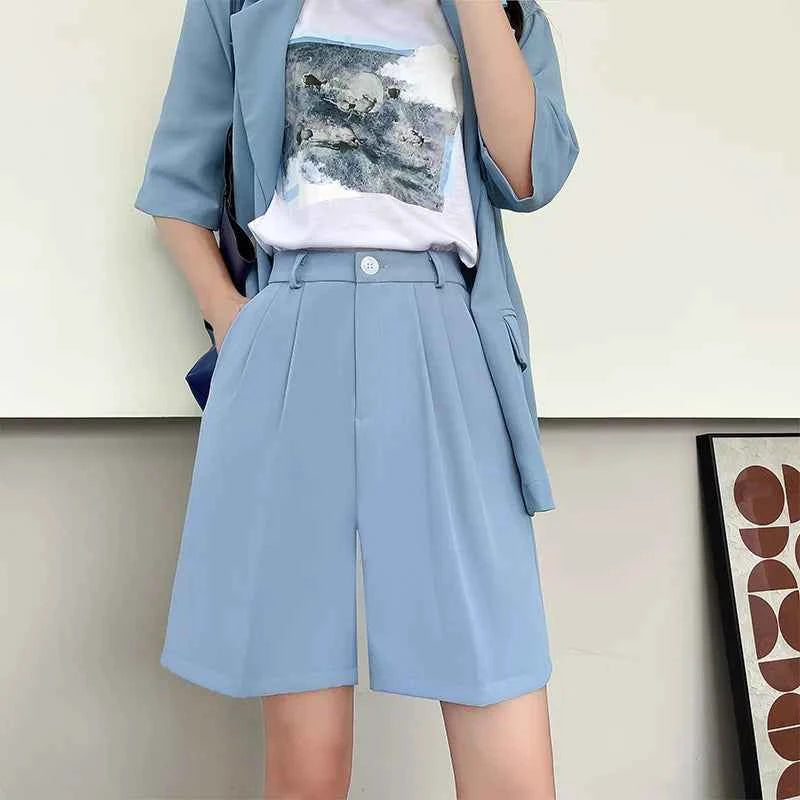 High-Rise Tailored Shorts