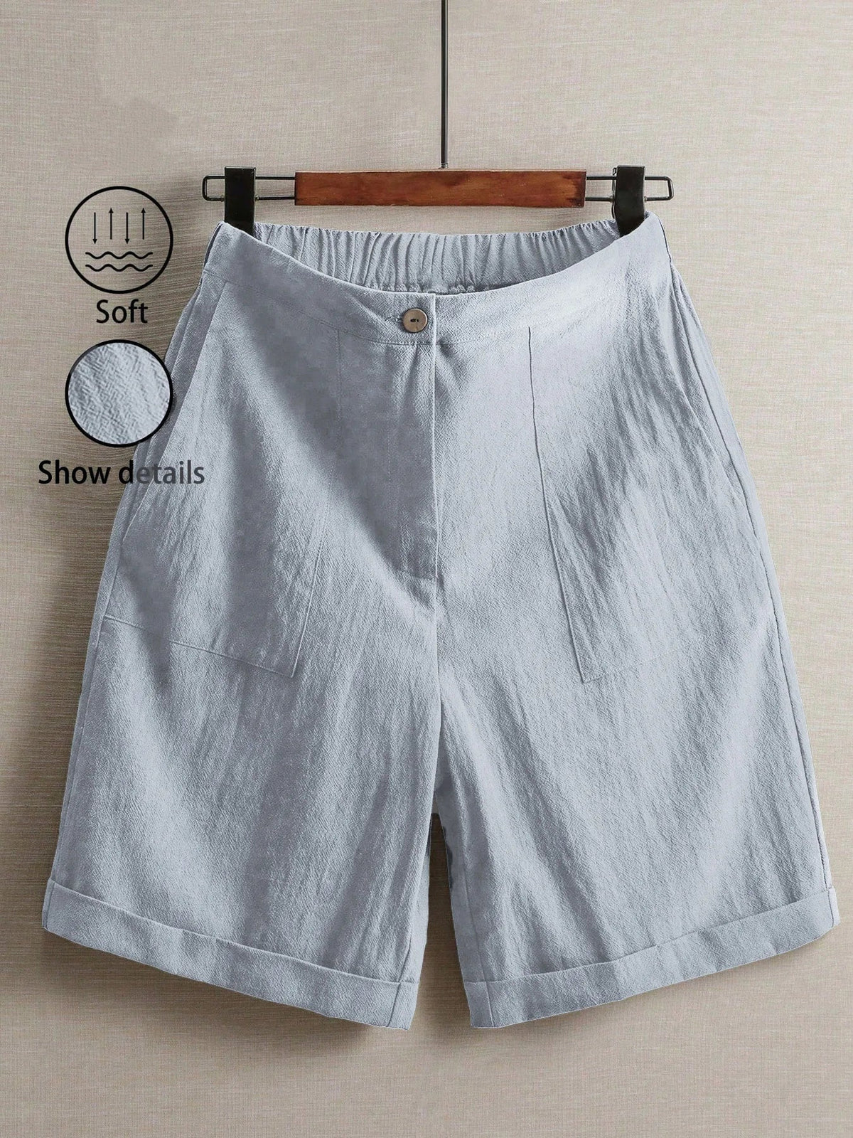 White Wide-Leg Linen Shorts