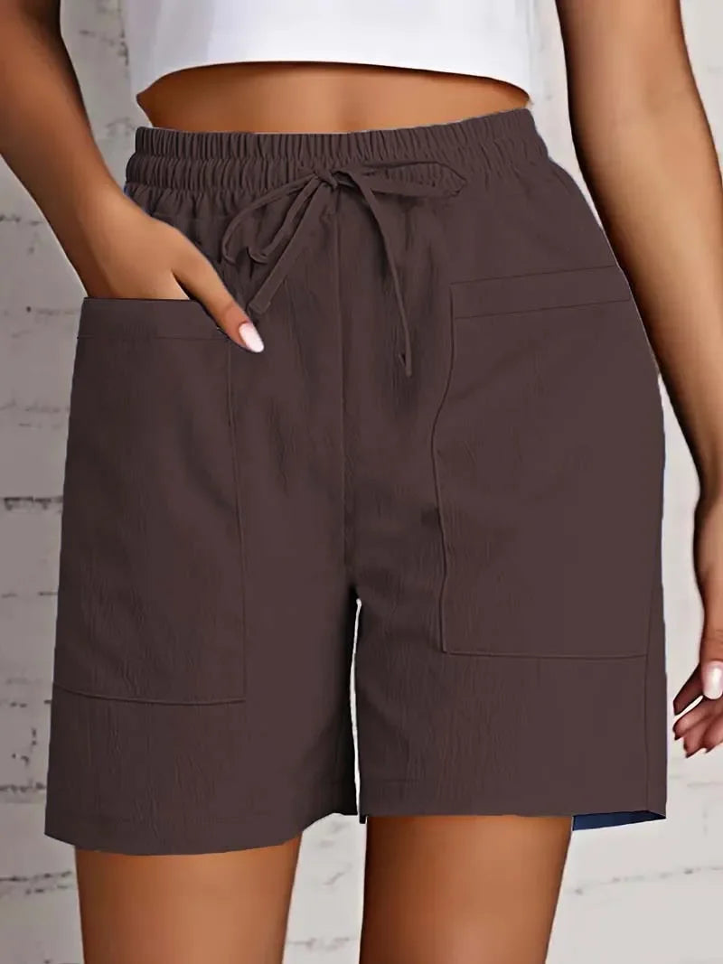 Olive Drawstring Cargo Shorts