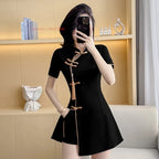Black Gold Qipao Dress Set