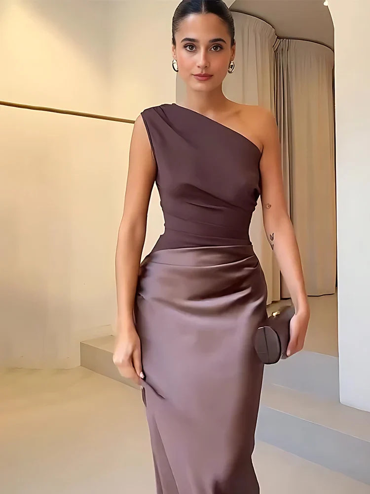 One Shoulder Evening Dress