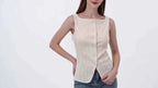 Textured Button-Front Blouse