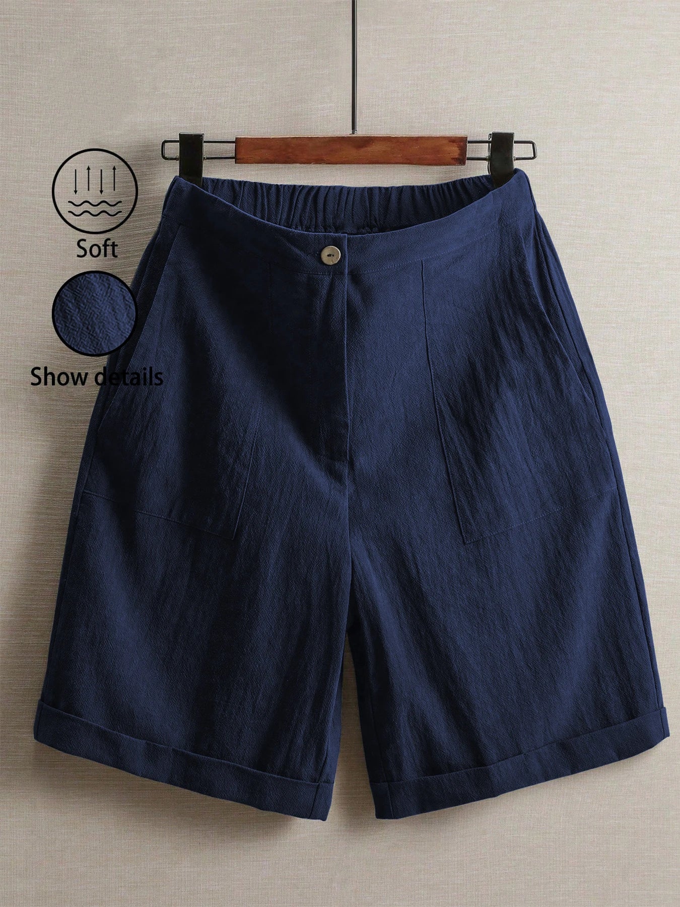 White Wide-Leg Linen Shorts